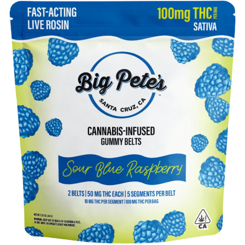Sour Blue Raspberry Gummy Belts